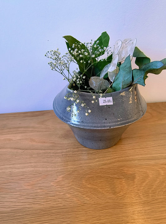 Grey angular modern vase